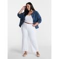 thumbnail image 2 of Terra & Sky Women's Plus Mid Rise Wide Leg Ankle Cut Hem Jeans, 26" Inseam, Sizes 16W-24W, 2 of 5