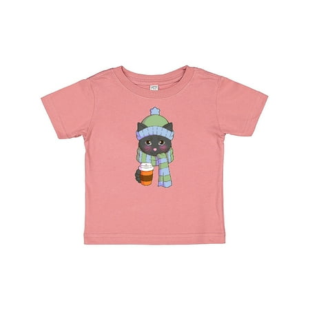 

Inktastic Cute Black Cat in Scarf and Hat Gift Baby Boy or Baby Girl T-Shirt
