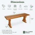 thumbnail image 3 of All Things Cedar 45” Deluxe Wood Backless Bench, Indoor & Outdoor, Natural, 3 of 8