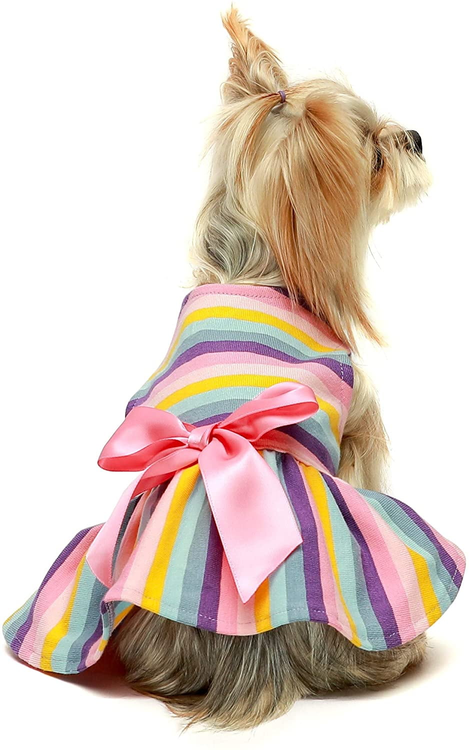 Fitwarm Rainbow Pet Clothes Dog Dresses Vest Shirts Sundress