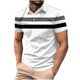 thumbnail image 1 of Blusa y camisa de manga corta con cuello vuelto para hombre, informal, de color liso, a rayas, con botones y estampado, blusa para hombre, 1 of 4
