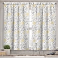 thumbnail image 2 of Ambesonne Grunge Valance & Curtain, Roses Flowers, 55"x36", Yellow Grey White, 2 of 7