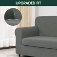 thumbnail image 4 of CHUN YI Stretch 2-Piece Checks Sofa Cover with Cushion Cover Slipcover, XL-Sofa, Dove Gray, 4 of 6