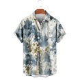 thumbnail image 4 of Pincandy Women's Oversized Button Down Shirts Hawaiian Style Comfy Slim Floral Print Tops Short Sleeve Button Down Lapel Tees, 4 of 7