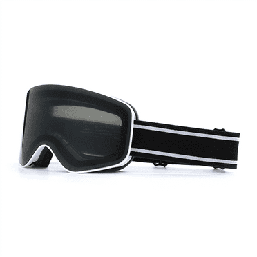 Ski Snowboard Goggles for Men & Women Protection Anti-Fog Dual Lens over-Glasses with Cylindrical Design White Frame