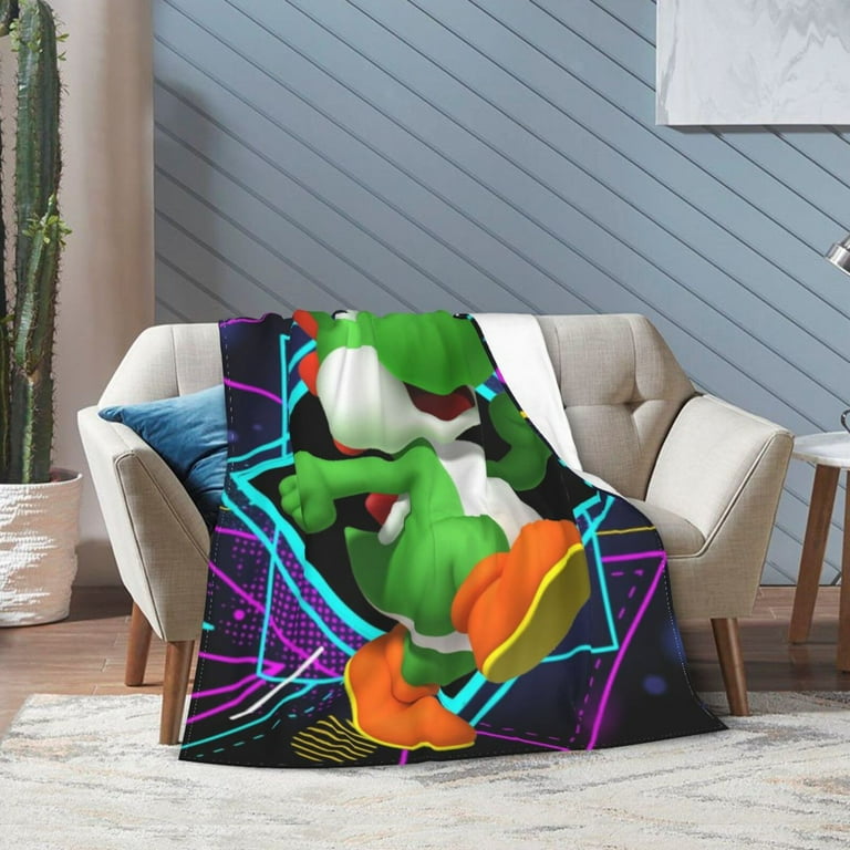 Super Mario Yoshi Ultra Soft Micro Fleece Blanket Plush Fuzzy Cozy Bed Blankets Lightweight Reversible Air Conditioner Quilt 50 X40
