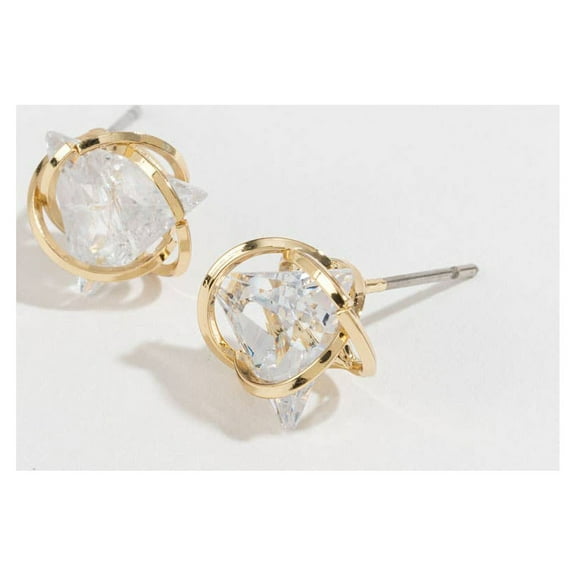 Women's Gold Dazzlers Cubic Zirconia Triangular Earrings by Howard's