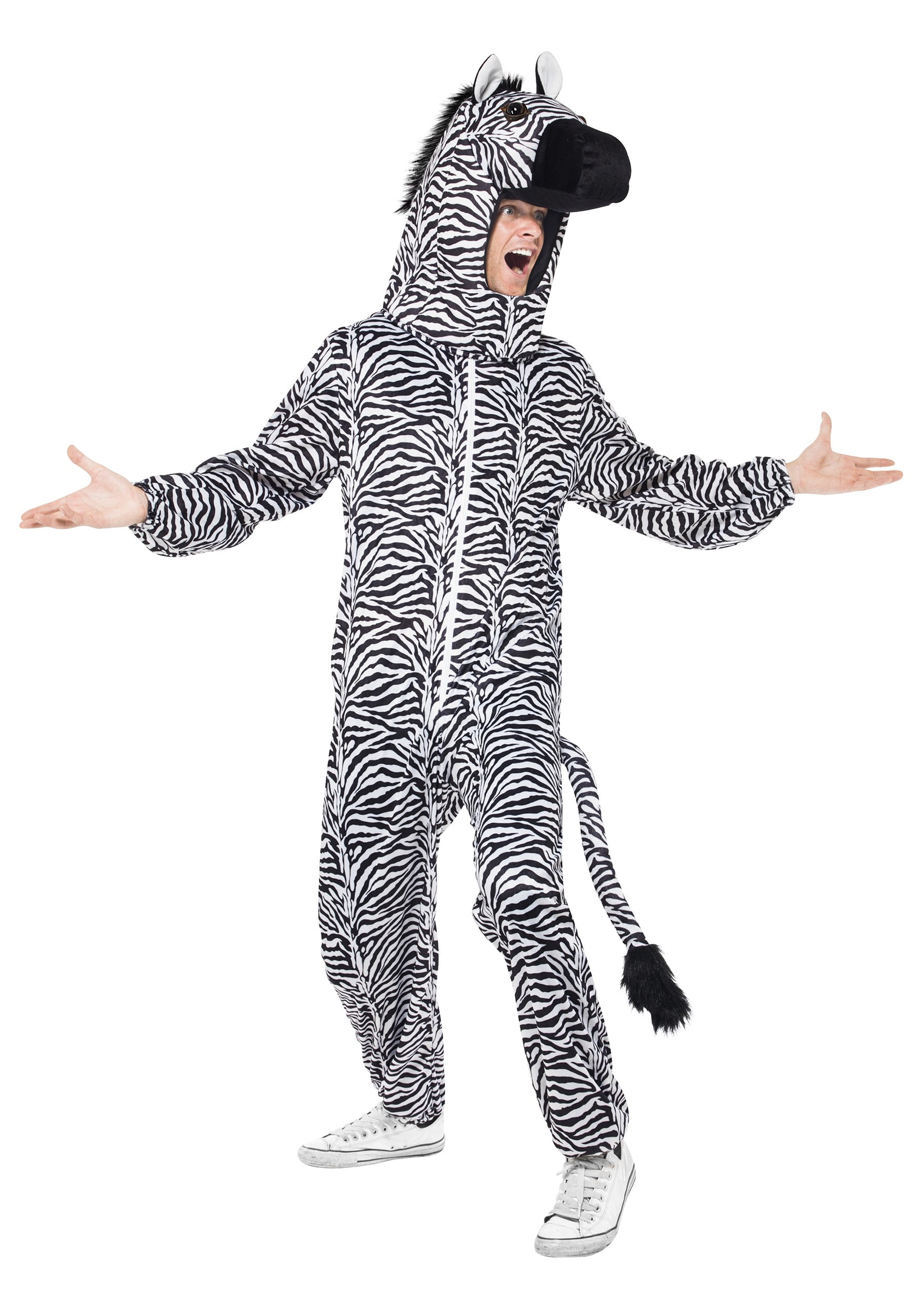 Zebra Costume Adult Halloween Fancy Dress 