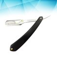 thumbnail image 4 of Maquinilla de afeitar de acero recta y elegante con mango de madera negro para hombre, plegable, de estilo vintage, de metal, para peluquero, 4 of 7