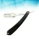thumbnail image 4 of Maquinilla de afeitar de acero recta y elegante con mango de madera negro para hombre, plegable, de estilo vintage, de metal, para peluquero, 4 of 7