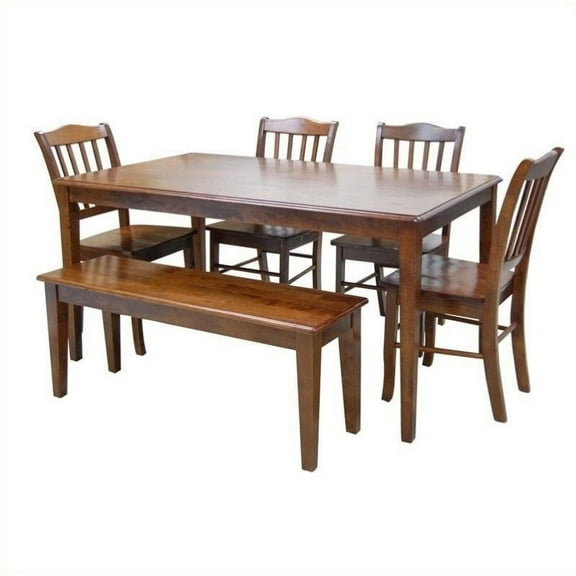 Bowery Hill 6 Piece Dining Set in Walnut