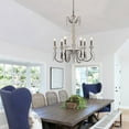thumbnail image 3 of TOMIYA 29" Farmhouse Chandelier Large French Country Wood Pendant Light, 6-Light Bronze Dining Room Light Fixtures Kitchen Island Decor, 3 of 6