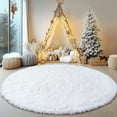 thumbnail image 2 of Socofuz Soft Fluffy Rug, Modern Shaggy Carpet for Bedroom Kids Room Nursery, 5'x 5', White, 2 of 7