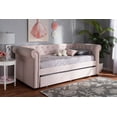 thumbnail image 6 of Baxton Studio Mabelle Light Pink Velvet Upholstered Daybed with Trundle, 6 of 10