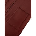 thumbnail image 7 of Xuanfei Women Solid Color Open Front Pocket Patchwork Sleeveless Cardigan, 7 of 7