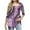 Purple, variant on 3/4 Sleeve Tops for Women 3/4 Sleeve Floral Printing Round Neck Plus Size T-shirt Casual Blouse,Womens Tops Wine