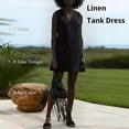 thumbnail image 7 of ieFashion Cotton Linen Womens Dresses Sexy V-Neck Sleeveless Basic Tank Dress Chic Elegant Ladies Dresses Summer Sale Vestidos Para Mujer，Black，XL, 7 of 7