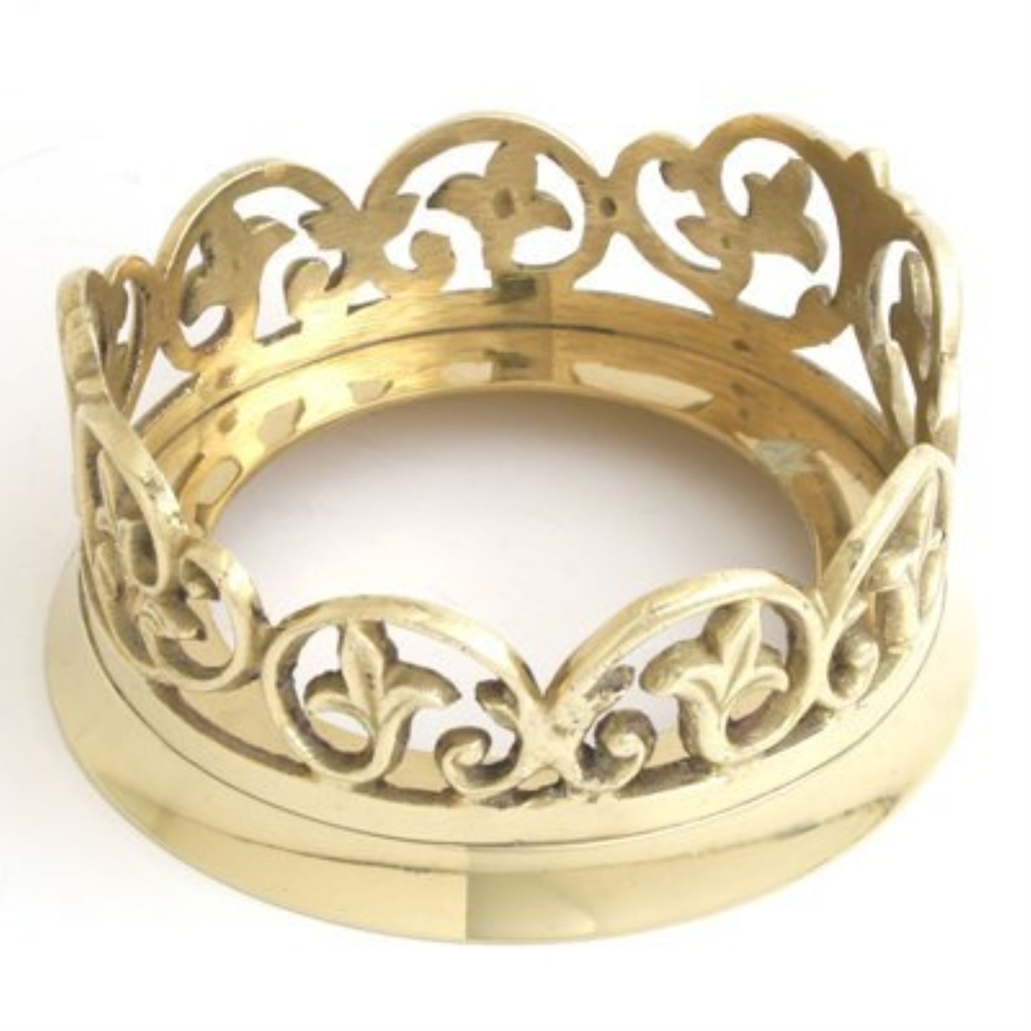 brass 4" pillar candle ring, candle jar holderone peice 289b Walmart