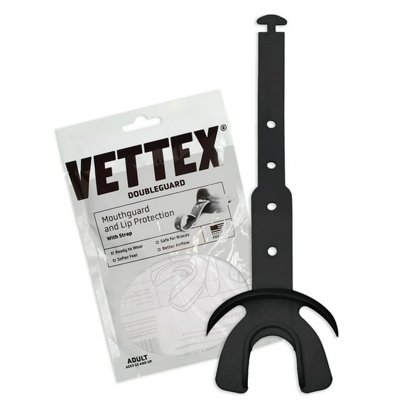 Markwort Vettex Protector Bucal Doubleguard para Fútbol - Adulto, Negro