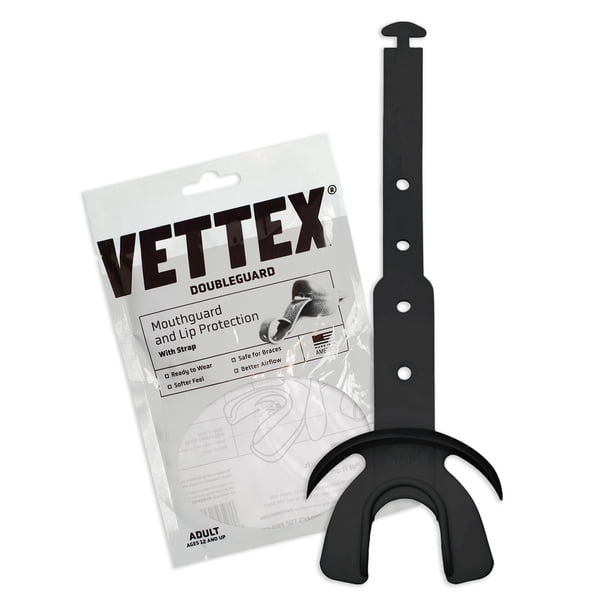 Markwort Vettex Protector Bucal Doubleguard para Fútbol - Adulto, Negro
