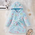 thumbnail image 2 of NIEWTR Kids Hooded Bathrobe Girls Soft Plush Hooded Flannel Pajamas Sleepwear Boys Spa Robe 3T 4T 5T 6T 7T 8T(4-5 Years), 2 of 9