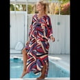 thumbnail image 4 of Vestido Caftán con Estampado Animal para Mujer, Talla Grande, para Playa, Verano 2025 Rojo y Amarillo Talla Única, 4 of 10