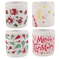 thumbnail image 1 of 4 rollos de papel higiénico navideño, servilletas de papel con diseño de Feliz Navidad y Papá Noel, ideales para rellenar calcetines navideños o decorar el baño en Navidad., 1 of 7