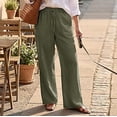 thumbnail image 3 of Hueook Women's Sweatpants Barrel Y2k Loose Casual and Linen Drawstring Pants with Pockets Green 3X, 3 of 5