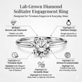 thumbnail image 4 of JeenMata Lab Grown Diamond 1 Carat Round Cut Solitaire Engagement Ring in 18K White Gold Plating for Women, 4 of 12