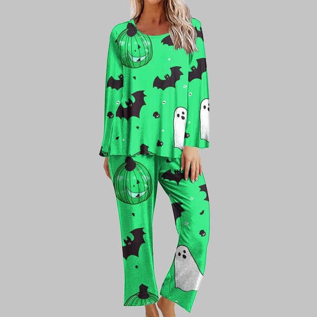 Blouses pour Femmes, Mode Féminine Ensemble de Pantalons Longs à Manches Longues et Col Rond Imprimé Non Positionné