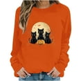 thumbnail image 4 of Inverlee Halloween Sweatshirts Women Cute Pumpkin Ghost Graphic T-shirt Going Out Crewneck Sweatshirt Long Sleeve Holiday Pullover Tops Halloween Gifts, 4 of 6