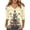 Beige-A, variant on Plus Size 3/4 Sleeve Pullover Tops for Women's Xmas Print Crew Neck Blouse Fall Tunic Shirt