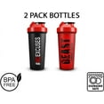 thumbnail image 4 of 2 Pack Protein Shaker Bottles, 24 Oz, Leakproof, BPA-Free, Dishwasher Safe, Plastic, Ideal for Workouts, Gym, Smoothies, 4 of 7