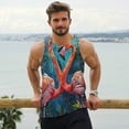 thumbnail image 6 of Daiia Romantic Flamingo Pair Printed Men's Quick Dry Fit Muscle Tank Top Slim-Fit Tank Workout Tank Top Lightweight Sports Tank Top-3X-Large, 6 of 7