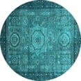 thumbnail image 1 of Ahgly Company Indoor Round Abstract Light Blue Modern Area Rugs, 3' Round, 1 of 4