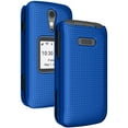 thumbnail image 1 of Étui pour Jitterbug Flip2, Nakedcellphone [Bleu Cobalt] Étui Rigide de Protection à Clipser [Texture Quadrillée] pour Téléphone Jitterbug Flip 2 (Aussi Appelé Lively Flip) (4053SJ7), 1 of 8