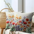thumbnail image 7 of Spring Colorful Flowers Throw Pillow Covers Set of 2 Multicolor Butterflies Green Leaves Pillowcase Soft Square Spring Summer Cushion Covers for Home Sofa Patio Bedroom, 7 of 7
