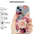 thumbnail image 5 of CoverON Phone Design For Apple iPhone 15 Plus Case, Clear Flexible Soft Rubber Slim TPU Cover, Peony Flower, 5 of 7