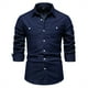 thumbnail image 1 of Camisas De Vestir Para Hombre Azul Camisa vaquera ajustada de manga larga informal de nueva otoño a la moda para hombre (Navy, XXL), 1 of 7
