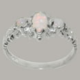 thumbnail image 3 of LBG British Made 18k White Gold Natural Opal Womens Anniversary Ring - 33 size options - Size 10, 3 of 9