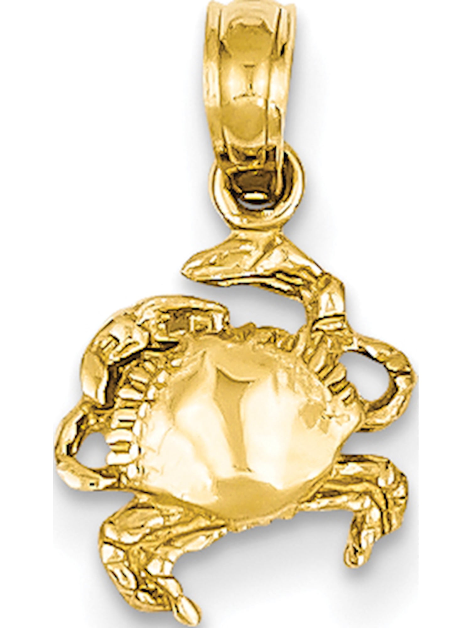 14k Yellow Gold Crab (8x15mm) Pendant 