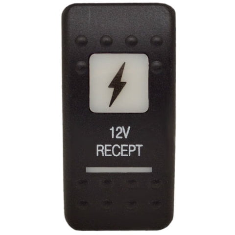Carling Boat Rocker Switch Cover | 12V Recept Black Actuator