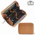 thumbnail image 4 of Genuine Leather Coin Purse RFID Blocking Short Wallet for Men Women Zipper Anti theft Wallets Lychee Pattern Purse Money Bag, 4 of 9