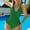 Green#3, variant on LEBONYARD Ladies' Side Twist One-Piece Swimsuit,Women's Solid Color V-neck Swimsuit Swimming Trunks Bikini Split Swimsuit Suit Black S