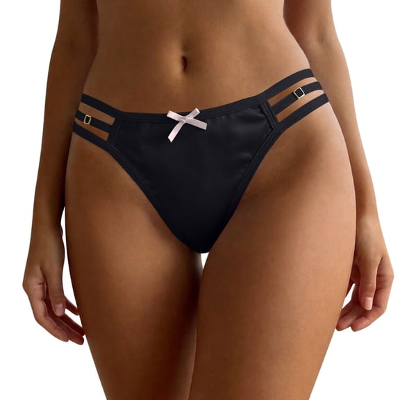 Umfun Panties for Women Low Rise Strappy Side Bikini - Elastic Band Underwear with Bow Detail for Sporty & Daily Wear