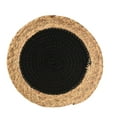 thumbnail image 1 of Matsuzay Tapete de redondo, posavasos, mantel Individual de aislamiento tejido de paja, decoración de escritorio de cocina de estilo nórdico de Mostrada línea negro 15cm Matsuzay HA083315-02, 1 of 1