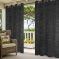 thumbnail image 5 of Outdoor Curtains for Patio Waterproof, Black Burlap Texture Windproof Pravicy Outside Porch Blackout Curtain, Farmhouse Vintage Black Sun Blocking Grommets Curtains for Cabana 2 Panels 54"x108", 5 of 9