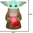 thumbnail image 3 of 4 1/2' Gemmy Airblown Inflatable Disney's The Mandalorian The Child w/ Christmas Stocking by Gemmy Inflatable, 3 of 3