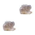 thumbnail image 4 of Naiovety Figuras de conejito de cristal, tallada, conejo, animales, ornamento, liebre, estatua de escritorio, adornos, regalo, ágata Ágata gris 2piezas, 4 of 6