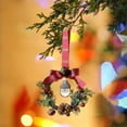 thumbnail image 2 of Tyeign Mini Holly Christmas Wreath, 6" Pinecone & Berry Car Hanger, Artificial Winter Garland for Door Mirror Or Tree, Festive Indoor-Outdoor Accent, Small Wreath Pendant*1, 2 of 5